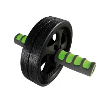 SCHILDKROT roue abdominale / entraîneur abdominal, noir/vert, double roue, diamètre 185 mm, largeur 45 mm 960045