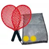 Schildkröt ensemble de beach tennis, noir/rouge – 2 raquettes en plastique et balle souple 970130