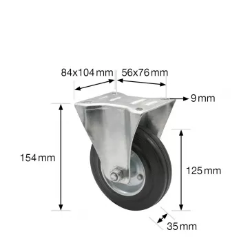 Wagner design yourself roulette fixe RO 8124 argent 50 mm roue charge admissible 40 kg 4812401