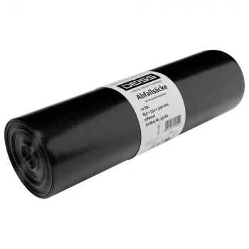 DEISS 95180 sacs poubelle, 60 µm, noir, 10 pièces