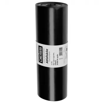 DEISS 95180 sacs poubelle, 60 µm, noir, 10 pièces