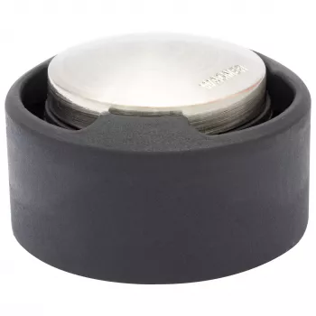 Butoir de porte EH 5171 en zamak avec tampon en caoutchouc, Ø 5 cm, nickel mat/noir Wagner design yourself 15517111