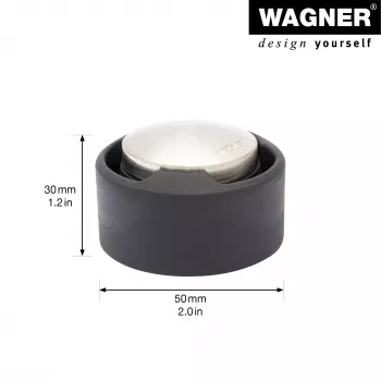 Butoir de porte EH 5171 en zamak avec tampon en caoutchouc, Ø 5 cm, nickel mat/noir Wagner design yourself 15517111