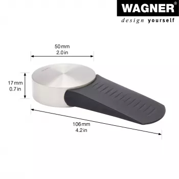 Butoir de porte EH 5116 en zamak avec tampon en caoutchouc, Ø 50 mm, nickel mat Wagner Design Yourself 15511611