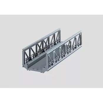 Pont en treillis Märklin 074620 pour trains miniatures H0 (échelle 1:87), gris, voie unique, 360 mm