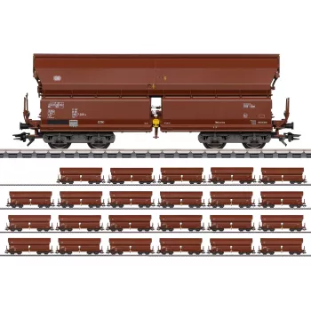 Ensemble de 24 wagons à toit coulissant Märklin 000730 H0 Tals 968 DB époque IV AC