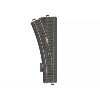 Aiguillage à gauche Märklin voie C H0 188,3 mm avec ballast intégré, 24,3° 24611