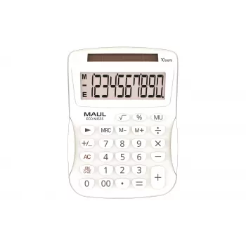 MAUL ECO MJ 555 Calculatrice de bureau blanche 12 chiffres double alimentation 7263502