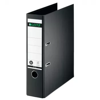 Classeur à levier LEITZ en carton, 180°, A4, 80 mm, noir 1007-00-95