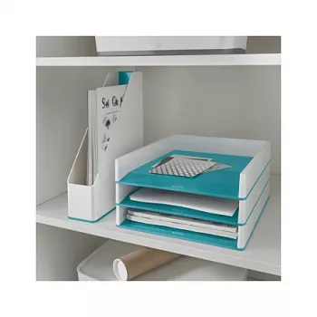 LEITZ WOW Duo Colour Bac à courrier A4 bleu glacier/blanc 5361-10-51