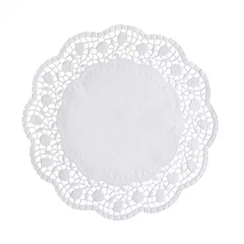 PAPSTAR Napperons ronds pour gâteaux Ø 28 cm, 100 pièces, motif dentelle blanc 12268