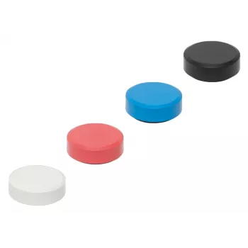 Aimants ronds recyclés MAULpro, 29 mm x 11 mm, assortiment de 20 pièces (blanc, rouge, bleu, noir) 6177399