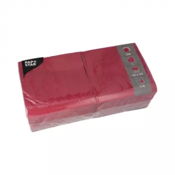 PAPSTAR Serviettes en papier 1 pli rouge vin 33 x 33 cm 500 pièces (82902)