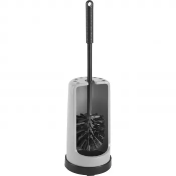 HAUG BÜRSTEN 65340RC Ensemble brosse de toilettes en plastique, gris, sur pied, support fermé, tête de brosse remplaçable