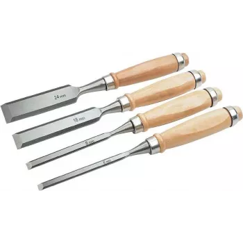 Ensemble de 4 ciseaux à bois Brüder Mannesmann avec coffret de rangement