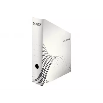 Classeur à revues easyboxx LEITZ A4 blanc en carton ondulé 100 % recyclé, montage automatique - lot de 25 (6140-00-00)