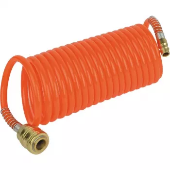 Flexible spiralé pour air comprimé BRÜDER MANNESMANN 4,5 m, Rilsan, raccord mâle, protection anti-pliure (M 1546)