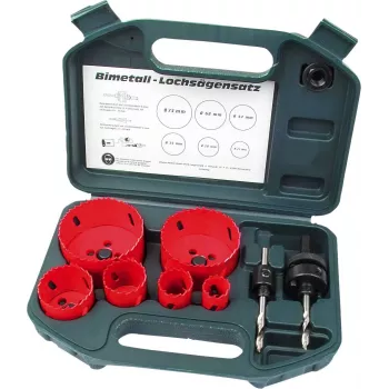 Ensemble de 8 scies-cloches HSS bimétal BRÜDER MANNESMANN MAN 44100 pour bois et usage universel, 22-68 mm