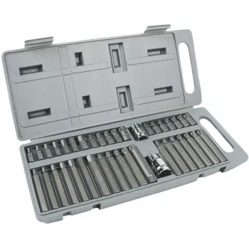 Ensemble professionnel de 40 embouts de tournevis Brüder Mannesmann, acier S2, hex 1/4 inch, fente/Phillips/Pozidriv/hex/Torx/Torx inviolable, porte-embouts magnétique, adaptateur de douilles, coffret robuste 187-40