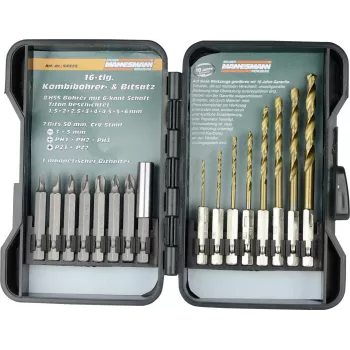 Brüder Mannesmann ensemble de 16 forets et embouts TiN M54325