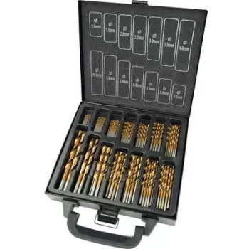 Brüder Mannesmann M54399 ensemble de 99 forets hélicoïdaux HSS pour métal, revêtement TiN, queue cylindrique