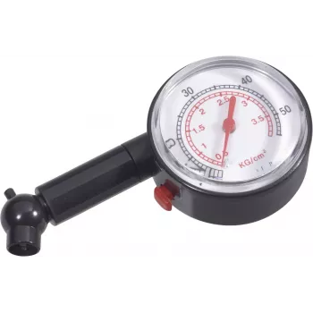 Brüder Mannesmann 054T manomètre de pneus stylo, 0,5-3,5 bar / 7-50 psi, analogique, boîtier métallique, clip de poche