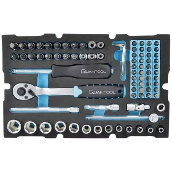 Jeu de douilles Brüder Mannesmann QUANTOOL, 85 pièces, entraînement 1/4 inch Q25002