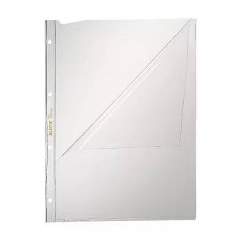 Pochette de classement A4 transparente en PVC Leitz 4744-0000, 2 trous, lot de 50