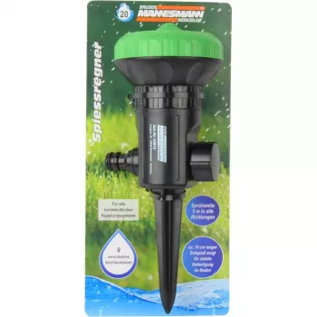 Arroseur circulaire Brüder Mannesmann avec piquet de sol en plastique, jet réglable, 1 pièce (M63612)