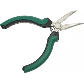Pince à becs longs coudés pour électronique BRÜDER MANNESMANN GREEN LINE 125 mm, acier à outils, vert/argent/noir M 1070-5