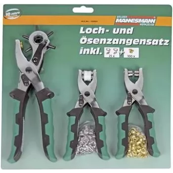 Jeu de 128 pinces à percer et à œillets BRÜDER MANNESMANN avec pince à percer revolver et pince à boutons-pression 10993