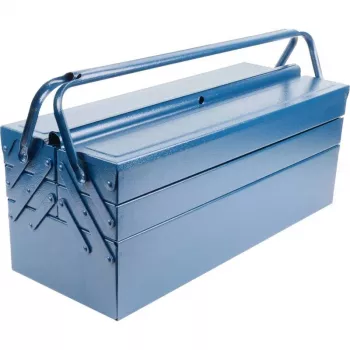 Boîte à outils métallique BRÜDER MANNESMANN, longueur : 530 mm, compartiments extensibles, laquée bleue, 6 compartiments pour outils - 1 pièce (211-530)