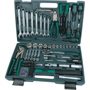 Ensemble d'outils BRÜDER MANNESMANN 99 pièces en mallette avec douilles, clés, pinces, marteau, embouts 29099