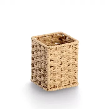 Zeller Pen Holder Paper Weave Natural 8 x 8 x 10.7 cm (15210)