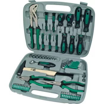 Ensemble d'outils à main BRÜDER MANNESMANN 57 pièces avec coffret de transport | acier chrome-vanadium | maison et bricolage 29057