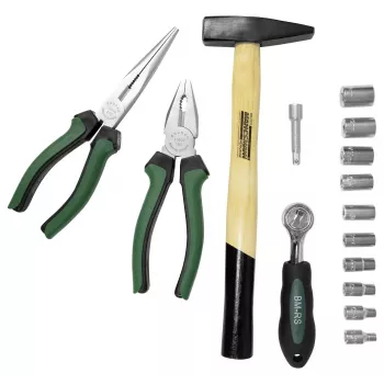 Ensemble d'outils à main BRÜDER MANNESMANN 57 pièces avec coffret de transport | acier chrome-vanadium | maison et bricolage 29057