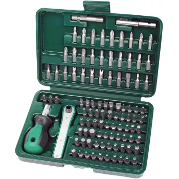 Ensemble d'embouts de sécurité BRÜDER MANNESMANN 99 pièces, 95 embouts chrome-vanadium, hexagonale 1/4 inch, porte-embouts magnétique, étui organisateur 29899