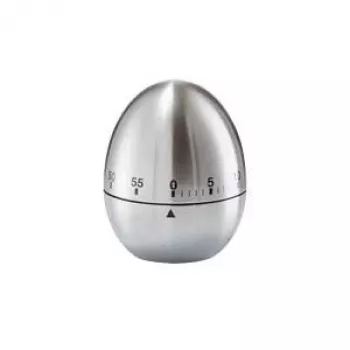ZELLER Stainless Steel Egg Timer 60-Minute Mechanical Kitchen Timer, Silver 27245