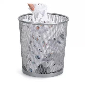 ZELLER MESHLINE Waste Paper Basket 12L Aluminium Look 18100