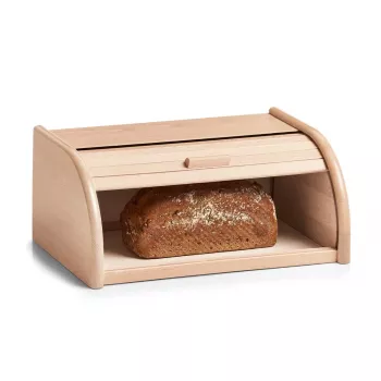 Zeller 20463 Boîte à pain à couvercle roulant, hêtre
