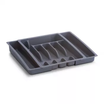 Zeller 24887 Cutlery Tray, Plastic, Grey