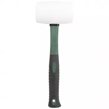 Maillet en caoutchouc BRÜDER MANNESMANN 700 g, tête en caoutchouc naturel, manche en fibre de verre noir/vert, 1 pièce (M76570)