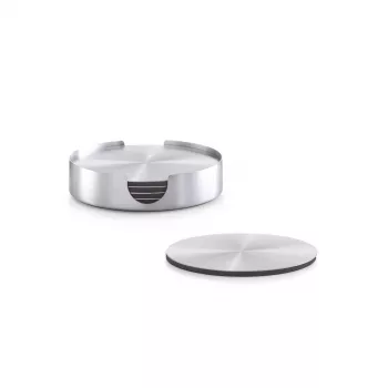 Zeller Present Stainless Steel Coaster Set, Silver, 7 Pieces, 10 cm 27239