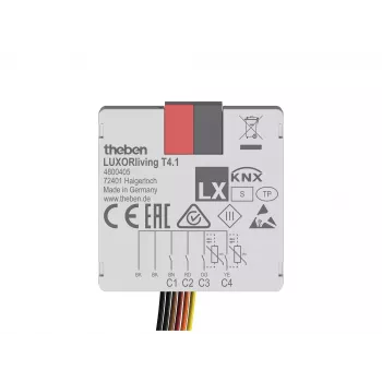 Theben LUXORliving T4.1 4800405 interface à bouton-poussoir, 4 canaux, montage encastré