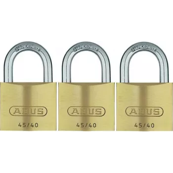Ensemble de cadenas à clé ABUS 82 Series en laiton, à clé unique, corps 45 mm, lot de 3 11825 8