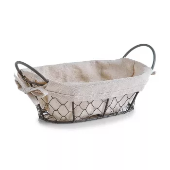 Zeller Countrystyle Wicker Bread Basket with Cream Lining 18090