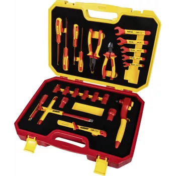 Ensemble d'outils isolés VDE BRÜDER MANNESMANN, 24 pièces, en coffret, testé selon DIN EN 60900:2012, jusqu'à 1000 V AC – 1 pièce (11212)