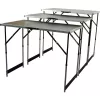 Ensemble de 3 tables pliantes multifonctions BRÜDER MANNESMANN M70113, plateau MDF E1 2,7 mm, cadre en aluminium, argent/gris