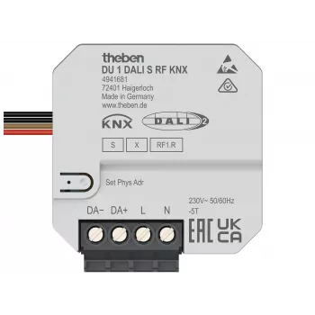Actionneur KNX RF DALI encastré Theben DU 1 DALI S RF KNX UP, 1 canal, Broadcast 4941681