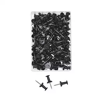 Punaises noires WEDO 54 201, 100 pièces, longueur de pointe 12 mm, diamètre de tête 10 mm, boîte en plastique transparent